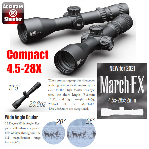 4.5-28×52 Wide Angle March Scope is introduced at AccurateShooter