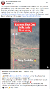 Gary Costello’s 1 mile shot on a video & an in interview link by Accurate Shooter