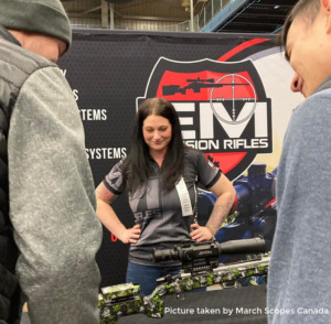 March Genesis scope mounted on EM Precision Rifles at Calgary Gun Show 2022
