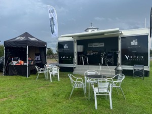 Exhibition tent, trailer and March cart at European F-Class Championships 2022 by March Scopes UK
