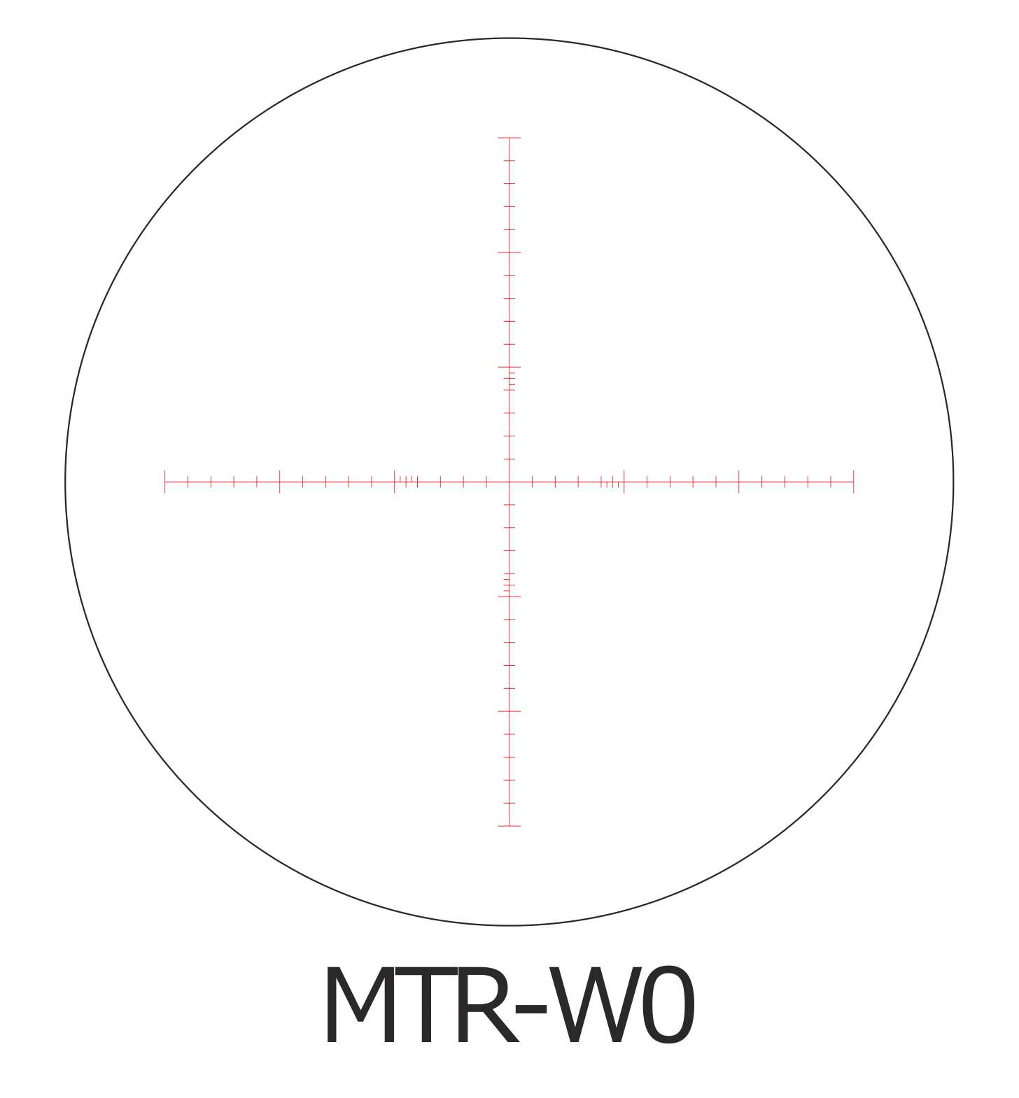 Mira telescópica retícula, punto de mira, ángulo, simetría