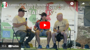 Pro commentator Gary Costello from March Scopes interviews the winning team of Extreme Shot Italia IV 2024